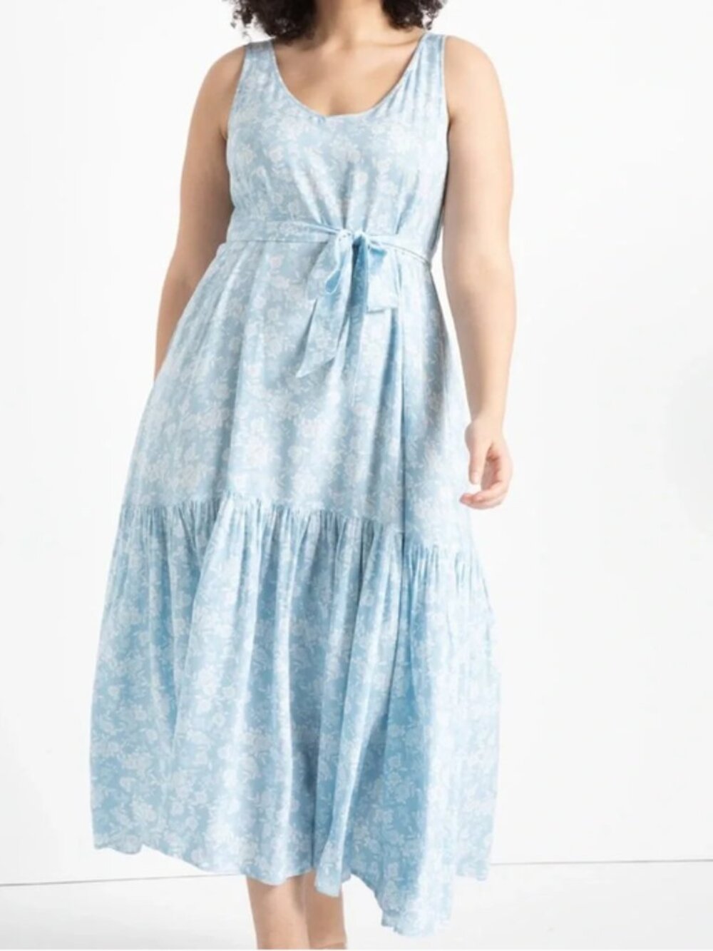 NWT ELOQUII V-Neck Tank Maxi Dress with flounce, Size 26/28